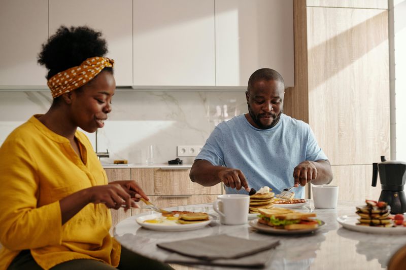 family eating together
